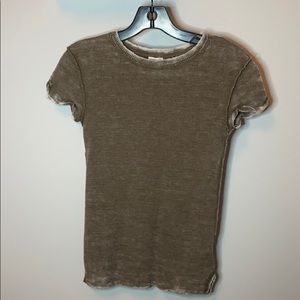 Distressed green top